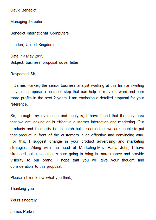 template of proposal letter 32 sample business proposal letters 