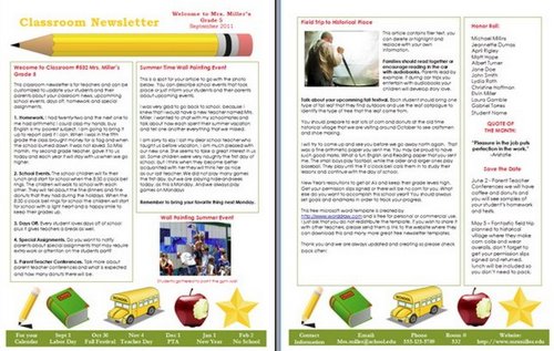 free classroom brochure template classroom newsletter template 