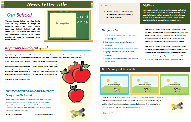 free school newsletter templates elementary   Into.anysearch.co