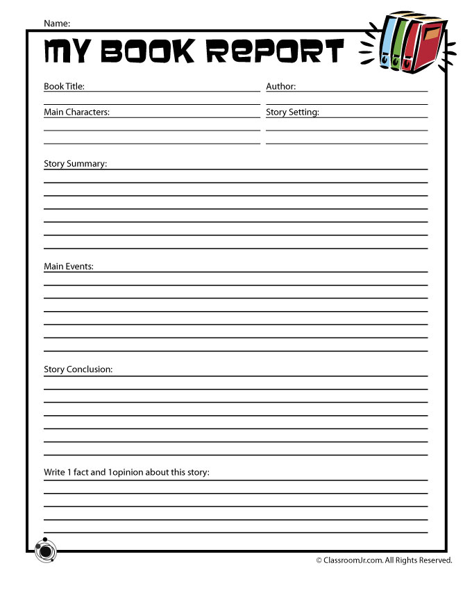 English worksheets: Simple book report