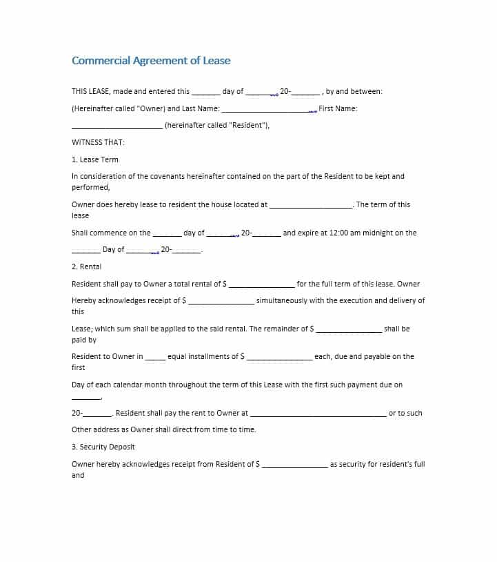 26 Free Commercial Lease Agreement Templates   Template Lab