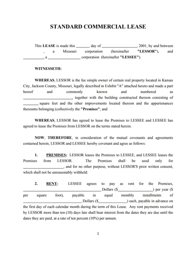 Commercial Lease Agreement Template: Free Download, Create, Fill 