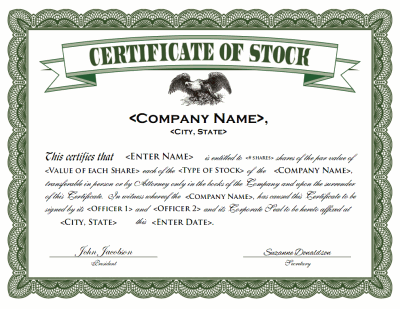 corporate share certificate template stock certificate template 