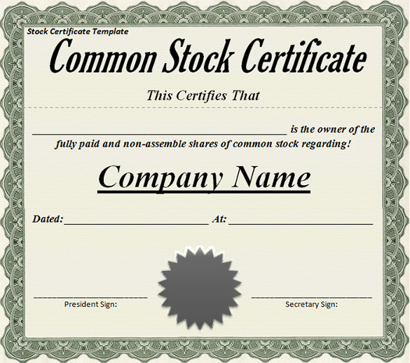 corporate stock certificate template 21 stock certificate 