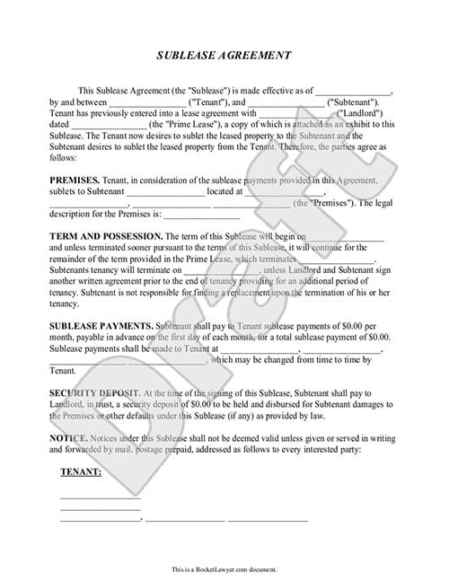 sublet lease agreement template sublease agreement form sublet 