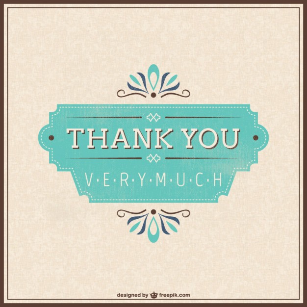 Retro thank you card Vector | Free Download