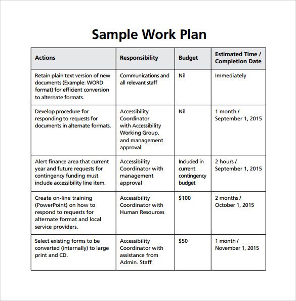 30 Images of Sample Work Plan Template | leseriail.com
