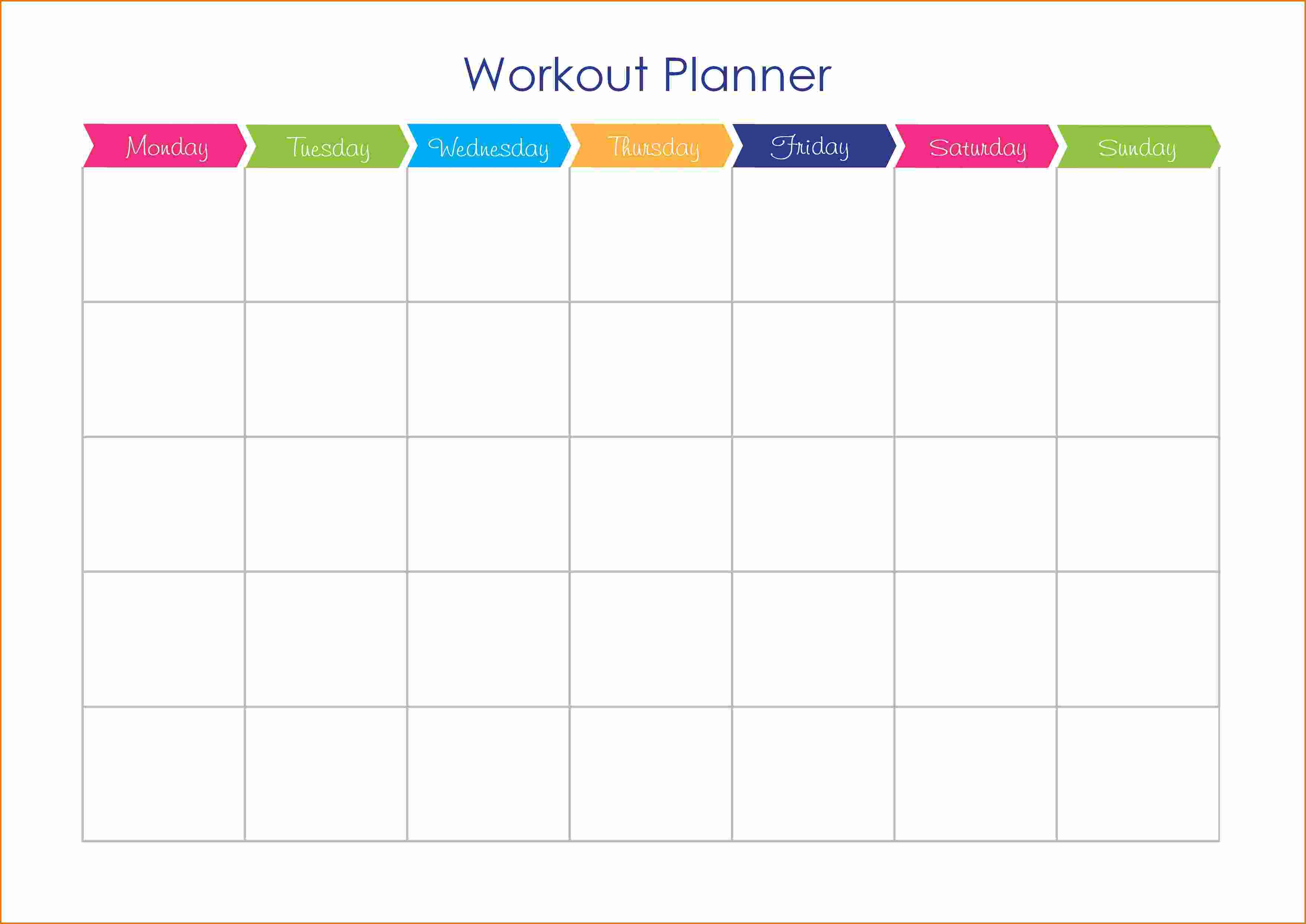 Workout calendar printable template systematic picture 2 