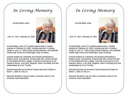 CONFESSIONS OF A FUNERAL DIRECTOR » Do It Yourself Obituary Template